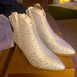 Rhinestone short boots